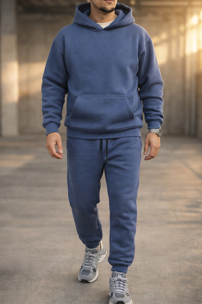 Souris Ανδρικό σετ αθλητικής φόρμας Indigo Relaxed Fit 3 κλωστών Ş επένδυση f...