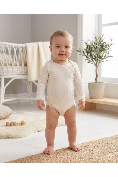 jijek baby kids Coppa Baby Long Sleeve 5-Piece Baby Bodysuit 100% Cotton Basi...