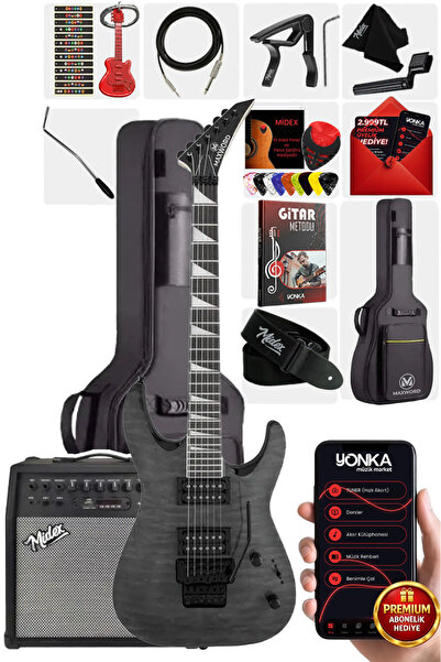 Maxword Grade-50amp Gray Rosewood Yüksek Kalite Floyde Rose 50w Amfili Elektr...
