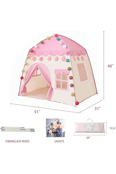 BLOOMING TIME Children's Play Tent - Folding Play House for Kids (Pink)