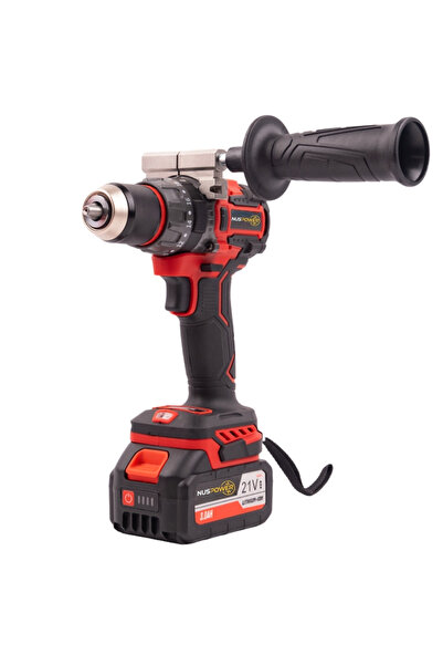 nuspower PRO SERİ 10 Pilli Çift Akülü Vidalama Çelik Mandren Kömürsüz Motor D...