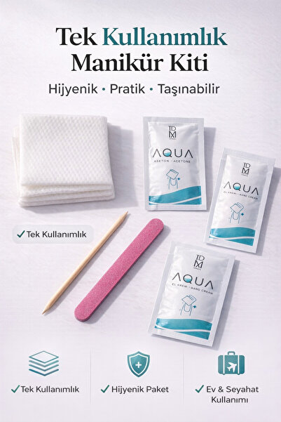 GROVİNG HAİR Hijyenik Tek Kullanımlık Manikür Seti Törpü+İtici+Aseton Mendil+...