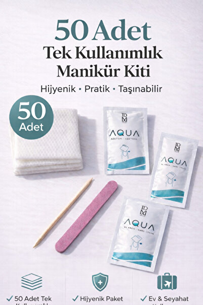 GROVİNG HAİR Hijyenik Tek Kullanımlık Manikür Seti Törpü+İtici+Aseton Mendil+...