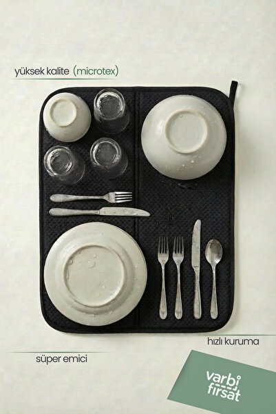 Varbifırsat Bulaşık Kurutma Matı Kurulama Bezi Kurutma Örtüsü Tezgah Üstü - S...