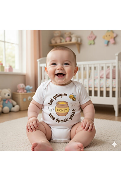 Novera Organic 100% Cotton Pack Bee Patterned Zıbın Unisex Snap Fastener Baby...