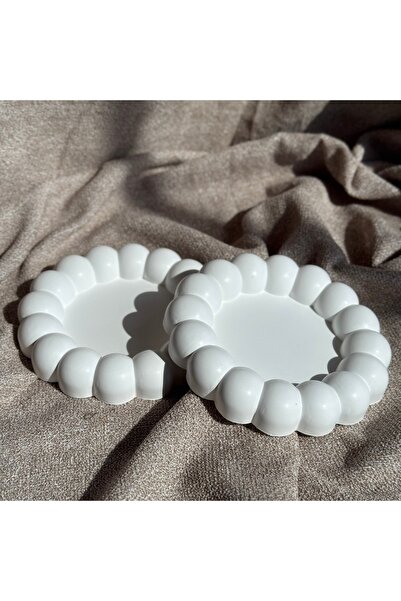 MYELFA Bubble Dekoratif Beton Tabak/Takı Tabağı/Bardak Altlığı/Organizer/Sunu...