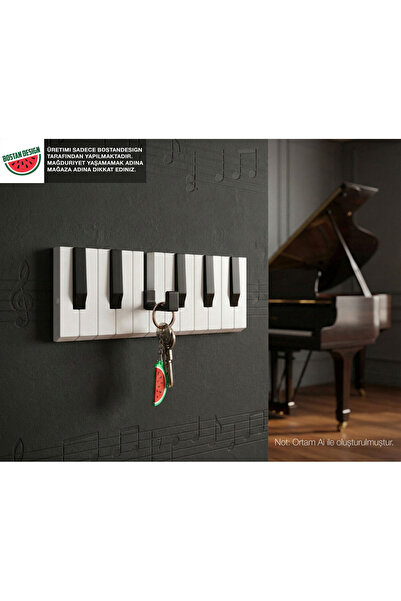BostanDesign Dekoratif Piyano Tuşları Görünümlü Modern Duvar Askısı Anahtarlık
