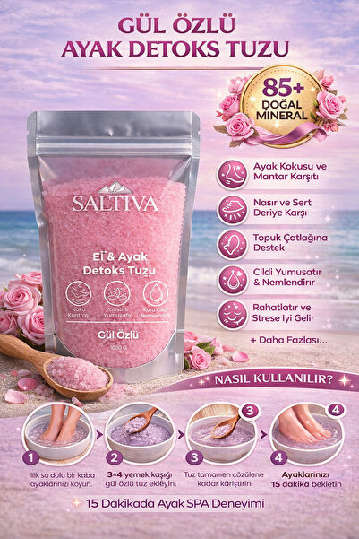 SALTIVA EL & AYAK DETOKS TUZU - GÜL ÖZLÜ - 1000G