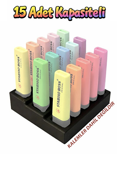 OEM 15 Adet Kapasiteli Çok Amaçlı Kalem & Fosforlu Kalem Standı | Masaüstü Dü...