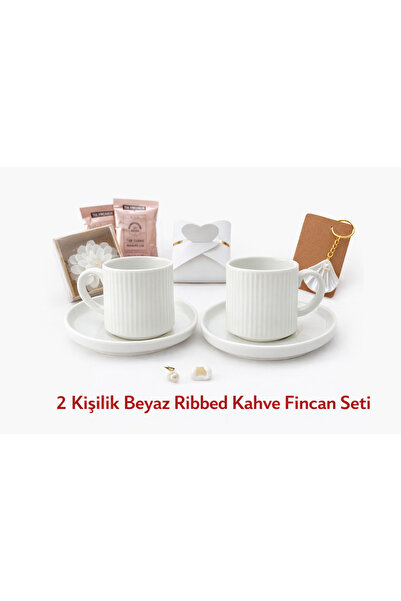 shaymia natural Soft Zarif Kahve Hediye Seti 2'li-Beyaz ve Elegance-Sevgilile...