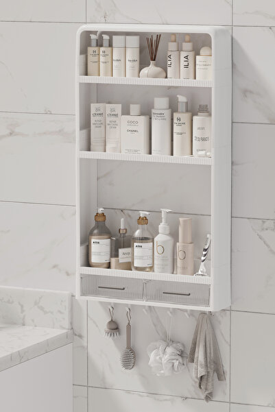 Online Home Market Omaş Tera Yapışkanlı Duvar Rafı Organizer – Banyo, Mutfak ...