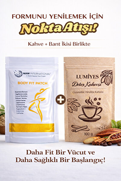 waw international Body Fit Patch 30’lu Göbek Bandı + 100 gr Lumiyes Detox Kah...