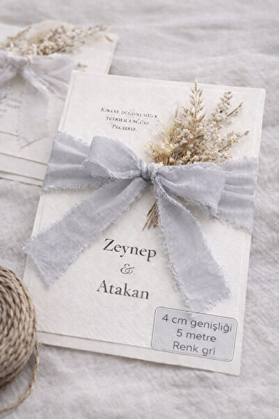 Esteks Dantel ve Tekstil Aksesuarları 40 MM YIRTIK  ŞİFON KURDELE  5 METRE