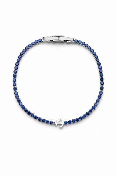 HERİF Aksesuar سوار رجالي من الفولاذ بتصميم الرمح مرصع بحجر الزركون باللون ال...