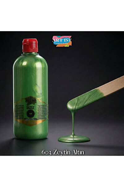 ART IST DAZZLE Metalik Sedefli ve Vernikli Su Bazlı Akrilik Boyalar 500ml | 6...