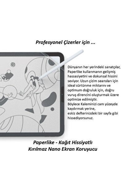 ZMOBILE iPad 10. Nesil 11. Nesil A16 Paperlike Ekran Koruyucu Kağıt Hissiyatlı Nano Kırılmaz Paper Like