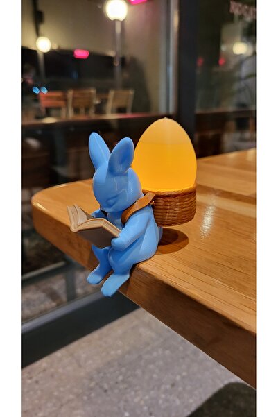 Atsutech Sevimli Tavşan – Kitap Okuyan Tavşan Dekoratif LED Mum Işığı | Hediy...