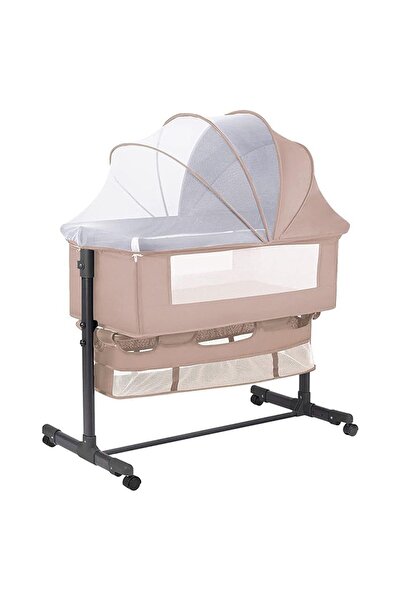 ALBADER Newborn Baby Bed 2in1 Rocking Cradle with Wheels, Foldable Bedside Cr...