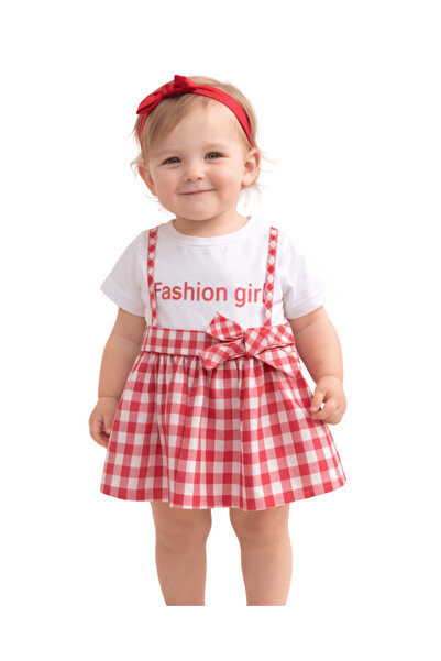 Çikoby Girl's Dress Checked Printed Woven
