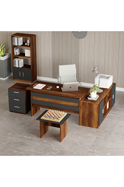 Yurupa Bega ABCDF Ofis Büro Masa Takımı Barok-Antrasit BEG15-BA