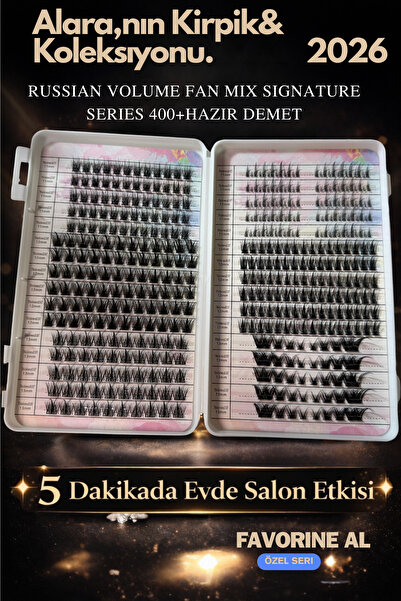 alaraycosmetics Hazır Demetler Rus Volume Takma İpek Kirpik Seti – 4 Model -1...
