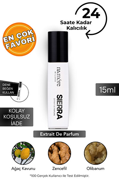 SIERRA Extrait Parfüm | Erkek | Yüksek Esans %33 | Kalıcı – Portakal Tarçın Olibanum | 15 ml