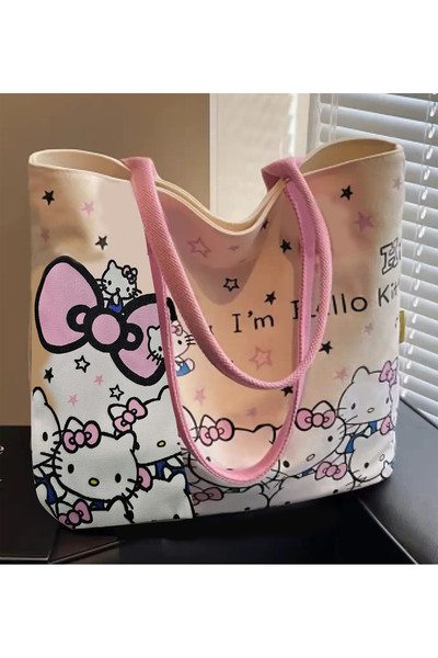 Jone Collection 87 Hello Kitty Desen Baskılı Omuz Çantası Pembeli