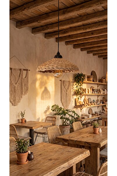 HAKİCİ Özel Üretim Doğal El Yapımı Hasır Avize