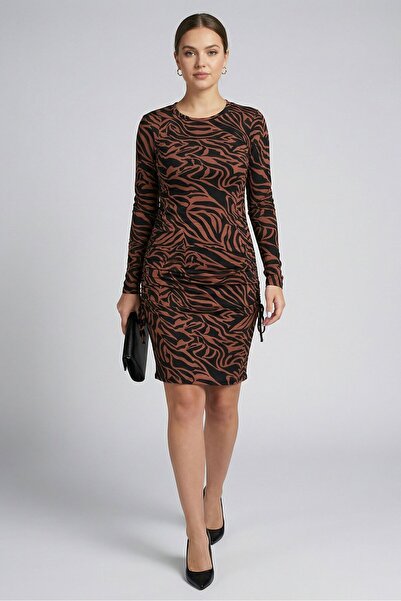 PİNKO Women Animal Print Mini Dress, Multicolor