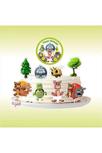 SİYAH PARTİ EVİ Süper Bear Adventure Pasta Süsü Seti