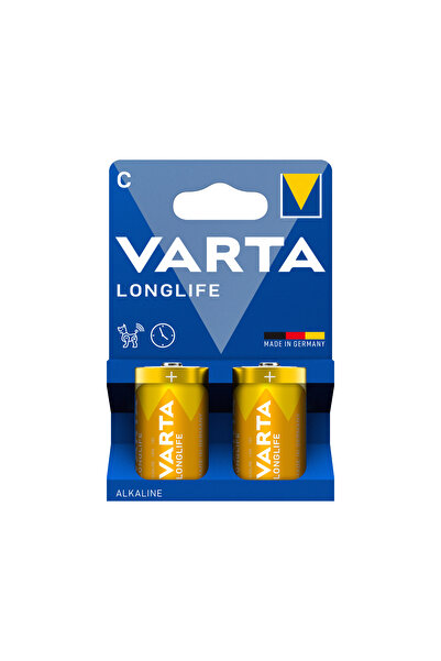 Varta بطاريات طويلة الأمد من نوع C | عبوة من بطاريتين | طاقة تدوم طويلاً للسا...