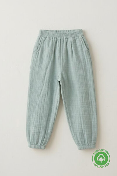 ÇİTİL Unisex çocuk Bürümcük  Müslin Organik Pantolon  2-8 YAŞ
