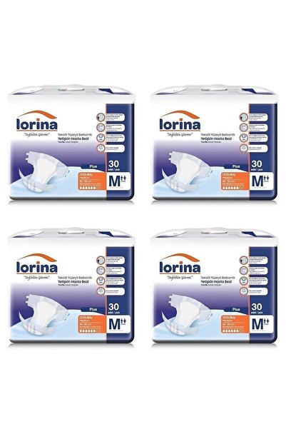 LORİNA Absorbent Waist Banded Adult Patient Diapers m 30 Pieces X4 -Medium-X120