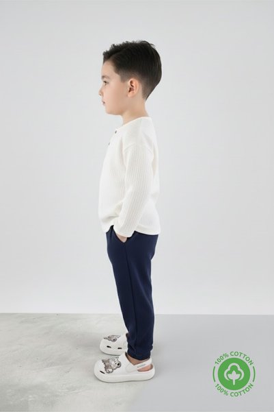 ÇİTİL Boy's Long Sleeve Muslin Top and Bottom 2-Piece Set 2-8 Years