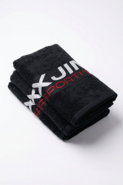 XJIM Pachet de 3 bumbac 100% 50x100 Prosop sport negru pentru sportiv, antren...