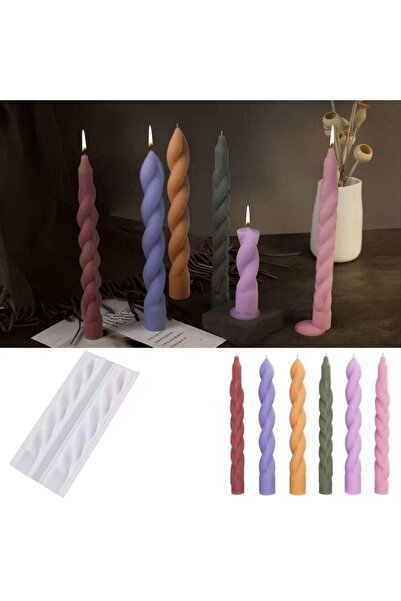 Şenhomee Mum kalıbı Silikon Epoksi Şamdan Burgulu model 20 cm