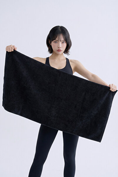 XJIM bumbac 100% Prosop sport negru 50x100 cm |   Sală de sport Fitness Antre...