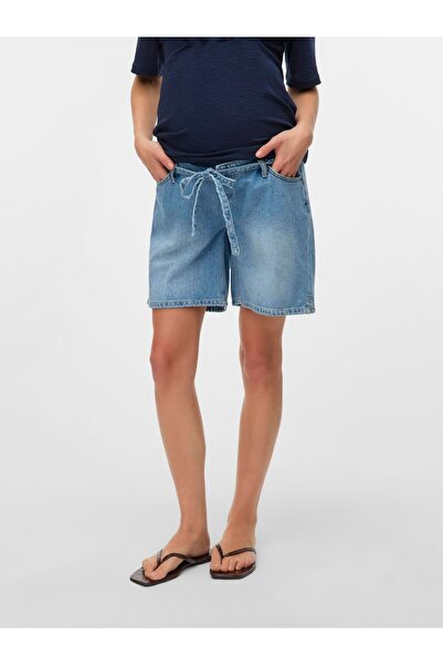 Mama Licious Jeans-Shorts Locker geschnitten Mid Rise Shorts