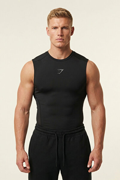 Stylovi قميص Shark+ Premium Tank Top+ Compression Atlet بدون أكمام |   مرن تي...