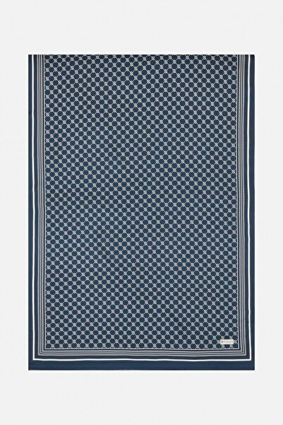 Vakko Twill Silk Shawl - Special Series - Petrol Blue