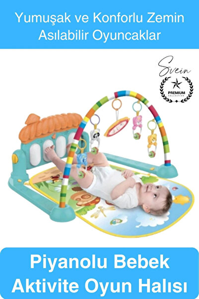 Svein #OyunHalısı Piyanolu Bebek Aktivite Oyun Halısı Asılabilir Oyuncaklı Yu...