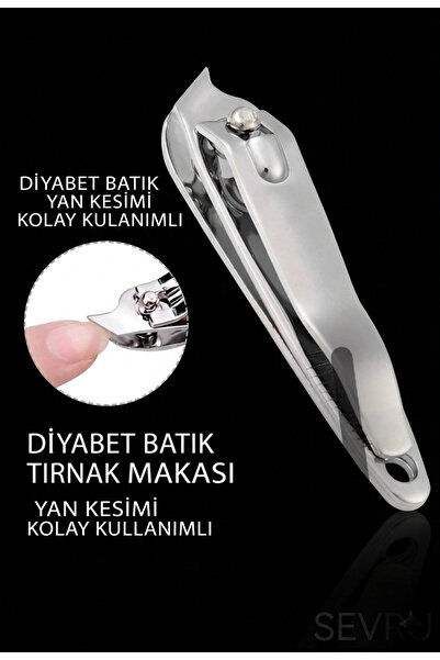 SEVRU Tırnak Makası Profesyonel Eğimli Sivri Uçlu Yan Kesimli Tırnak Batık Te...