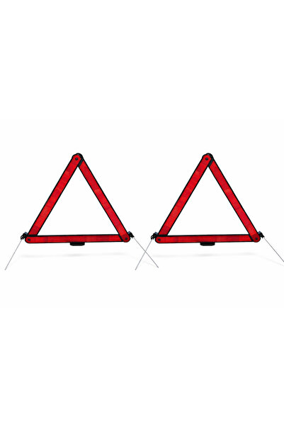 CAN 2’li Katlanabilir Trafik Reflektörü Demir Ayaklı Araç Uyarı Reflektörü