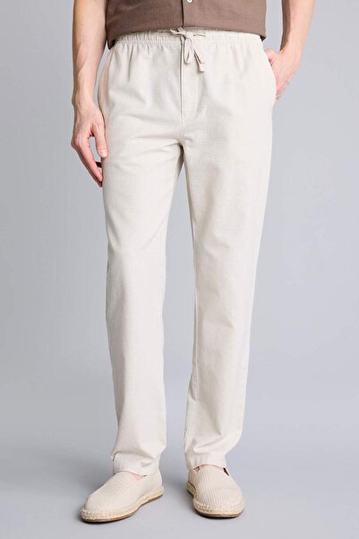 DeFacto 100% Cotton Regular Fit Elastic Waist Trousers D2671Ax26Sm