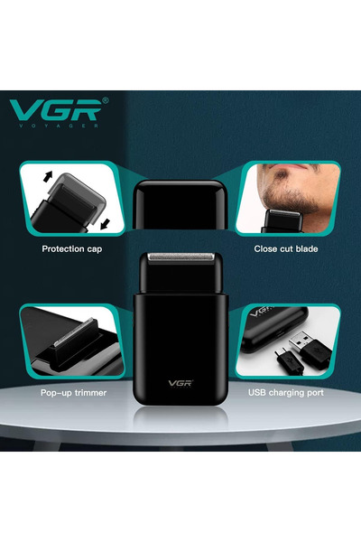 VGR ماكينة حلاقة كهربائية احترافية فائقة النحافة V-390
