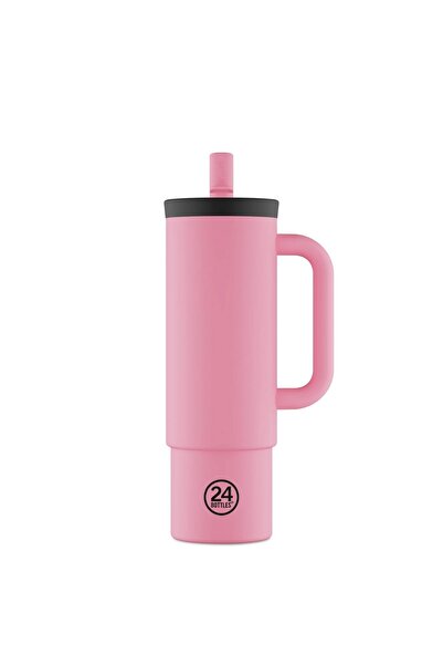 24 Bottles Straw Cup Flamingo Pipetli Paslanmaz Çelik Termos 800 ml