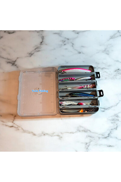 RİVER Çift Taraflı 12 Gözlü Rapala Kutusu – Şeffaf Sert Plastik Olta Yem kutu...