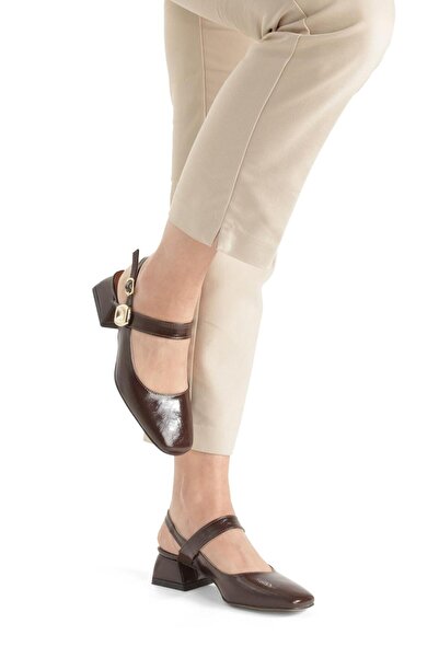 EYLÜLDEN MODA SHOES Γυναικείο Mary Jane Βουργουνδί χρώμα, λουστρίνι, ανοιχτή ...