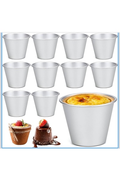 ABAREEK قوالب كريمة من الألومنيوم، 12 قطعة، الحجم (8*6.5 سم)