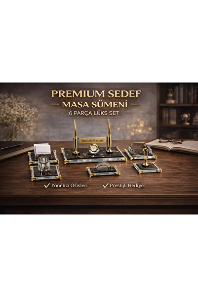 Outdoor One Kişiye Özel Masa Sümeni – 6 Parça Lüks Ofis Masa Seti | İsimlikli...